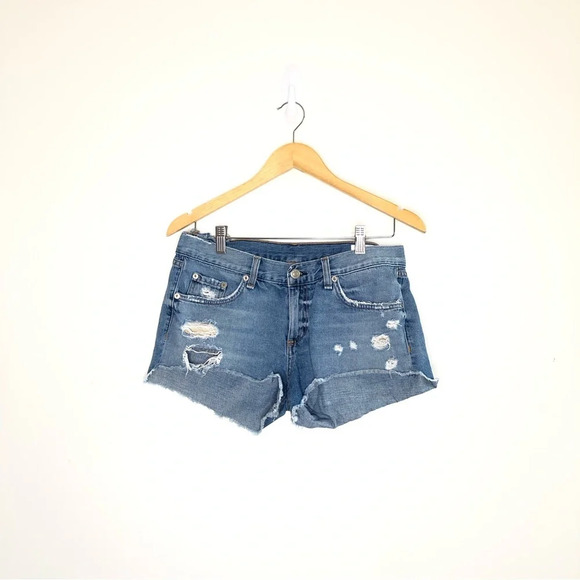rag & bone Pants - Rag and Bone Distressed Denim Shorts 27
